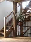 Textured drop forged wrought ironwork balustrade and Welsh oak staircases Textured drop forged wrought ironwork balustrade and Welsh oak staircases