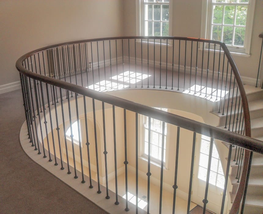 Adbury5 Stair Balustrade for a Sweeping Curved Marble Staircase