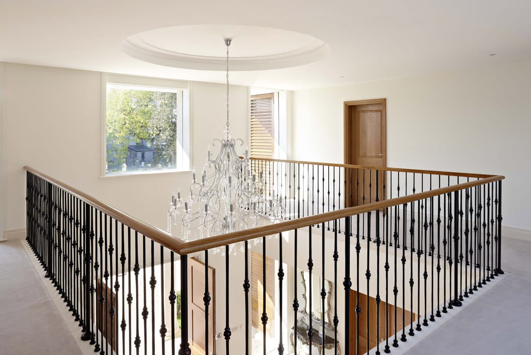 Metal Balustrades with Wooden Handrails Metal Balustrades with Wooden Handrails
