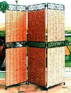 folding wrought and willow screens