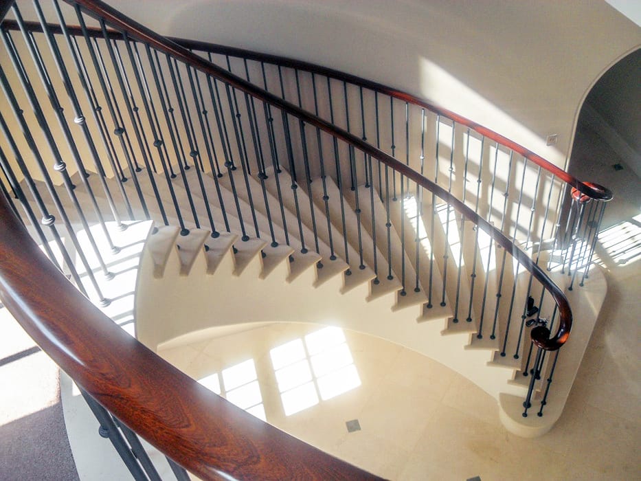 Adbury1-2 Stair Balustrade for a Sweeping Curved Marble Staircase