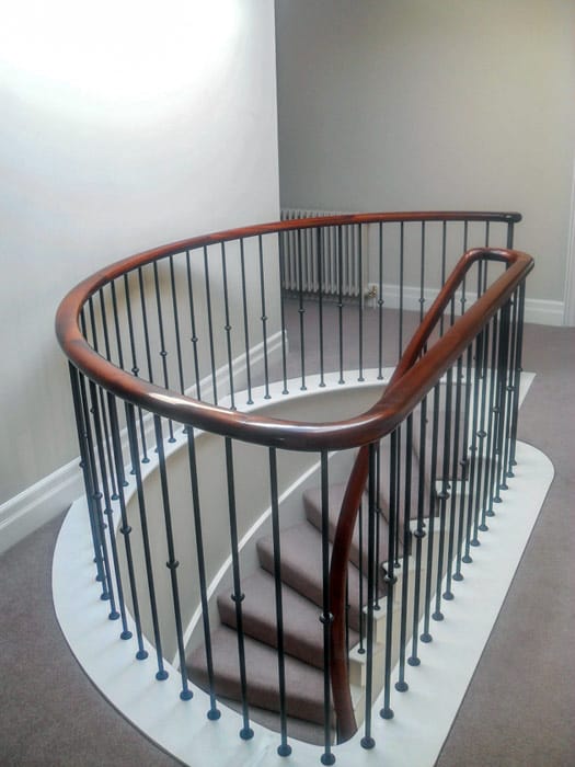 Adbury3-2 Stair Balustrade for a Sweeping Curved Marble Staircase