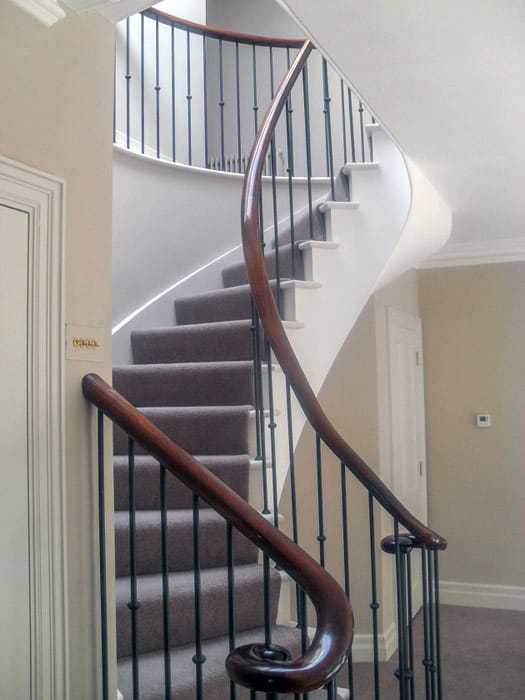 Adbury4-2 Stair Balustrade for a Sweeping Curved Marble Staircase