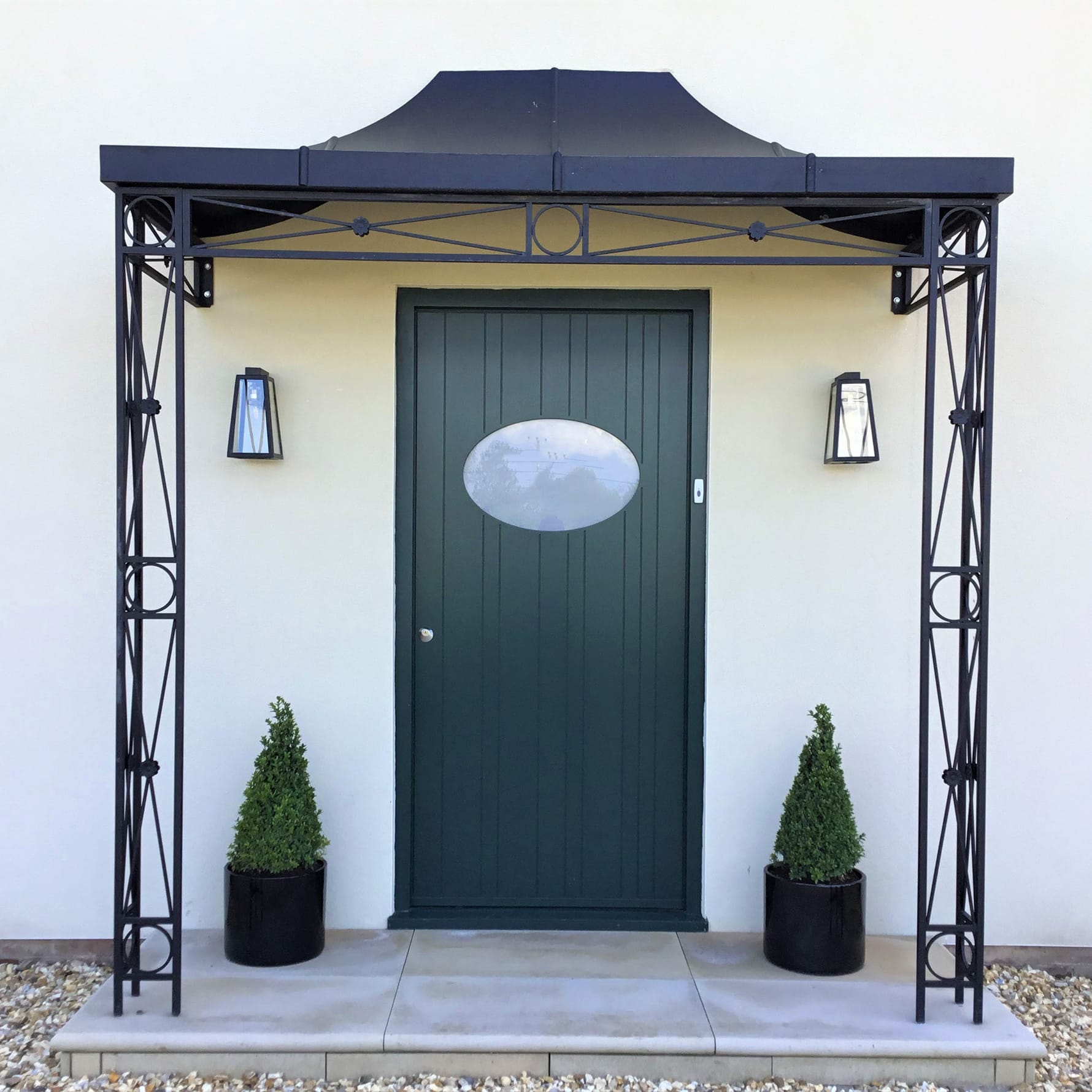 A complete roof finished in black