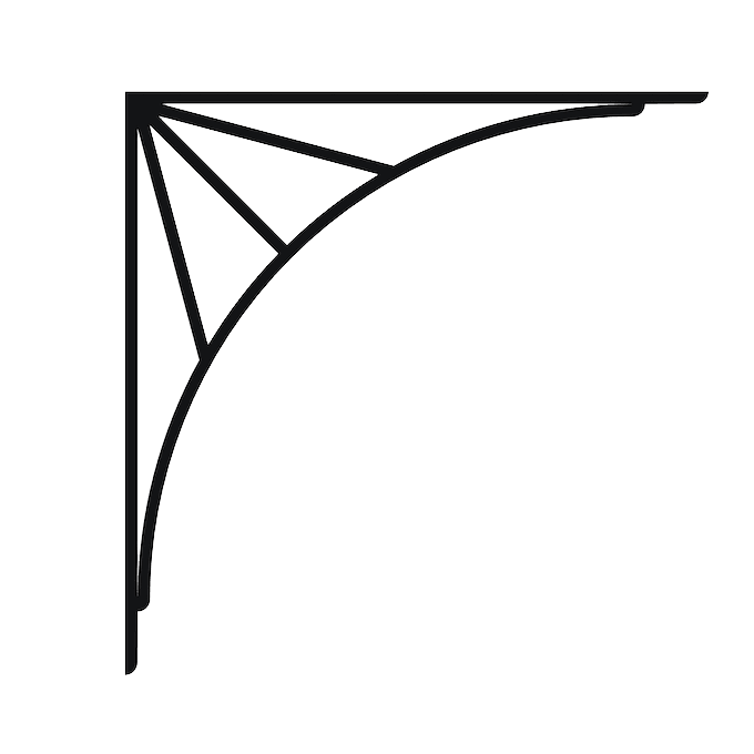 Sunray Metal Spandrel Bracket Wrought iron sunray spandrel bracket