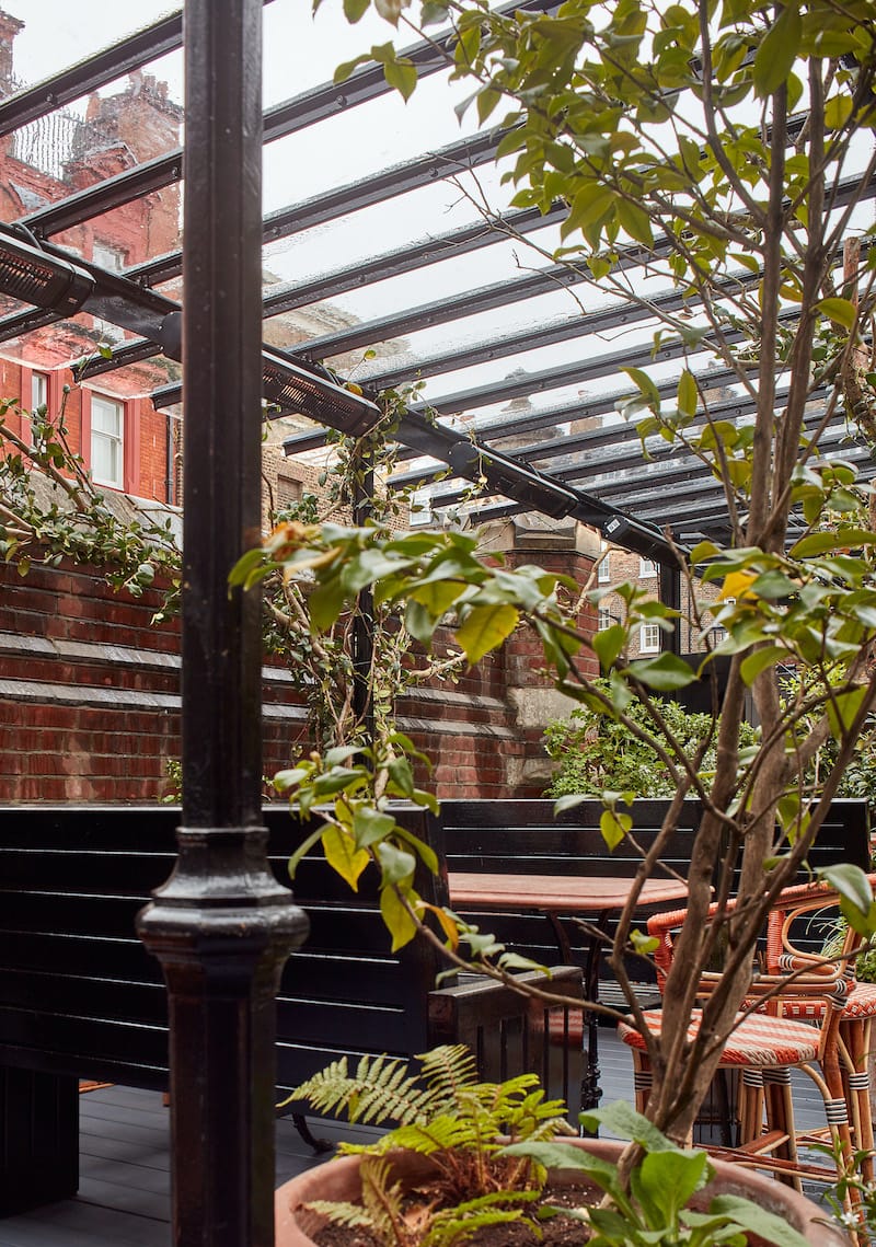 Glass and Metal Veranda Metal Staircase