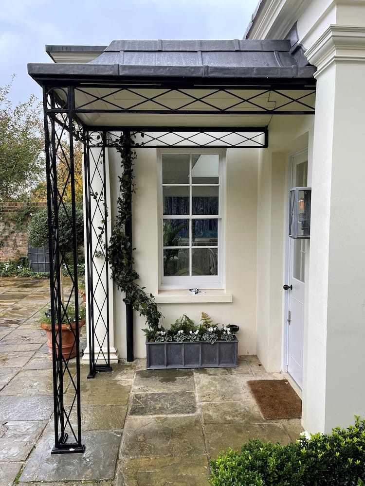 Regency Porch Side View Georgian Canopy with Zintec Roof