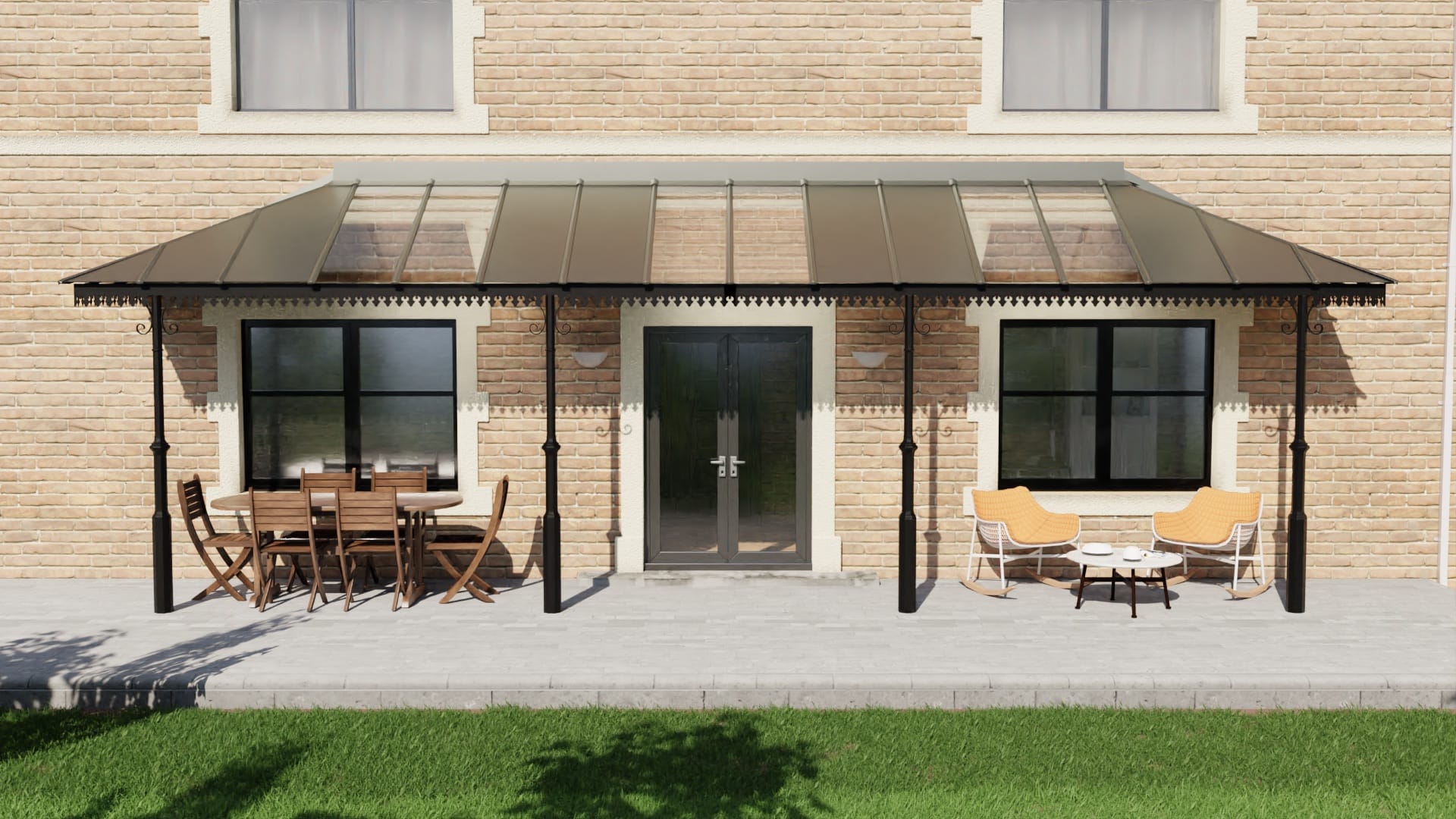V2Front Roseleaf Metal Veranda