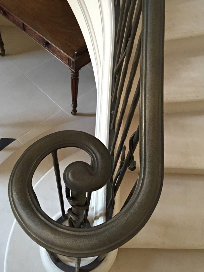IMG_1570E Wrought Iron Balustrade with Organic Leaf Detail