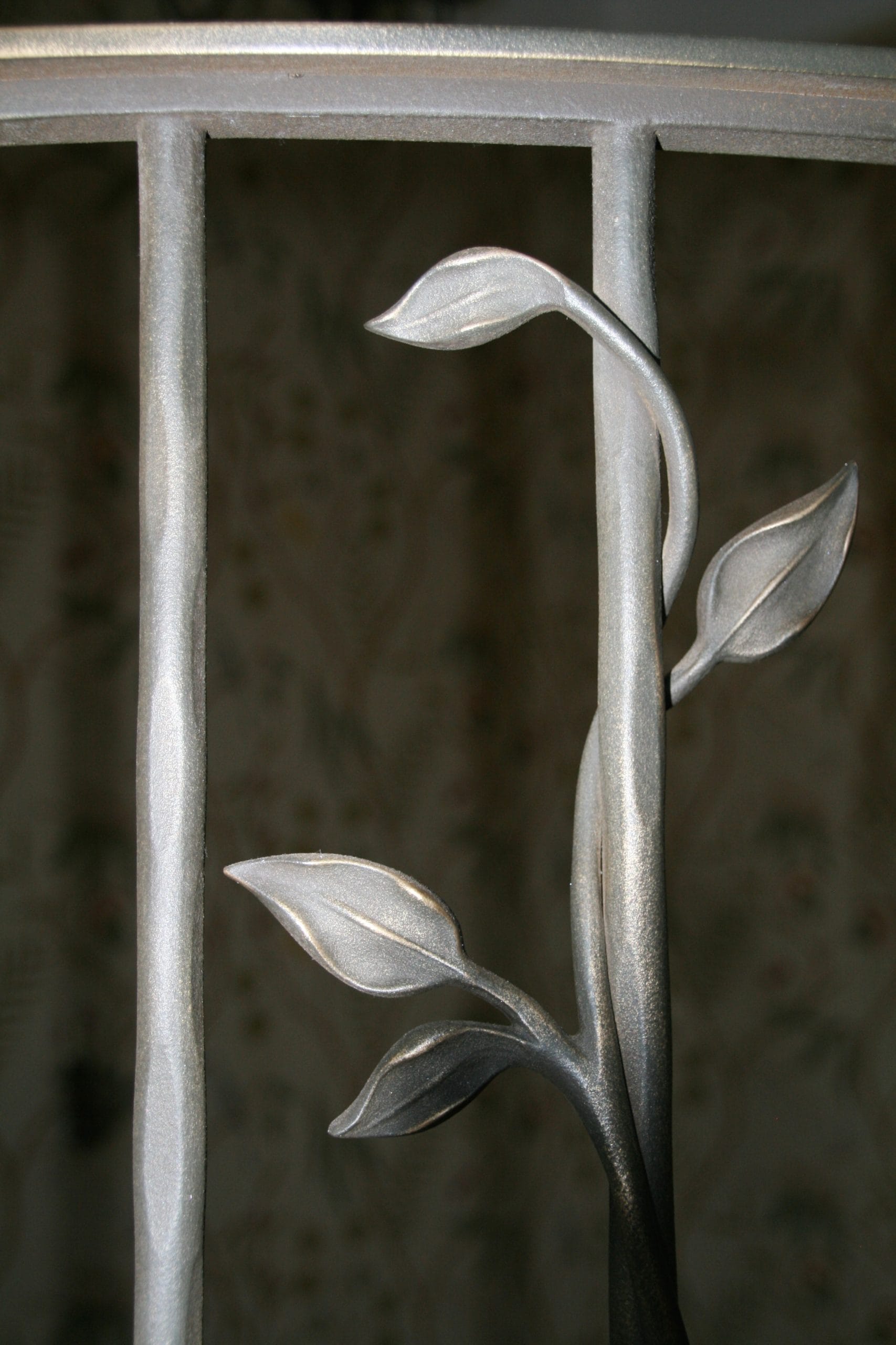 IMG_5277E Wrought Iron Balustrade with Organic Leaf Detail