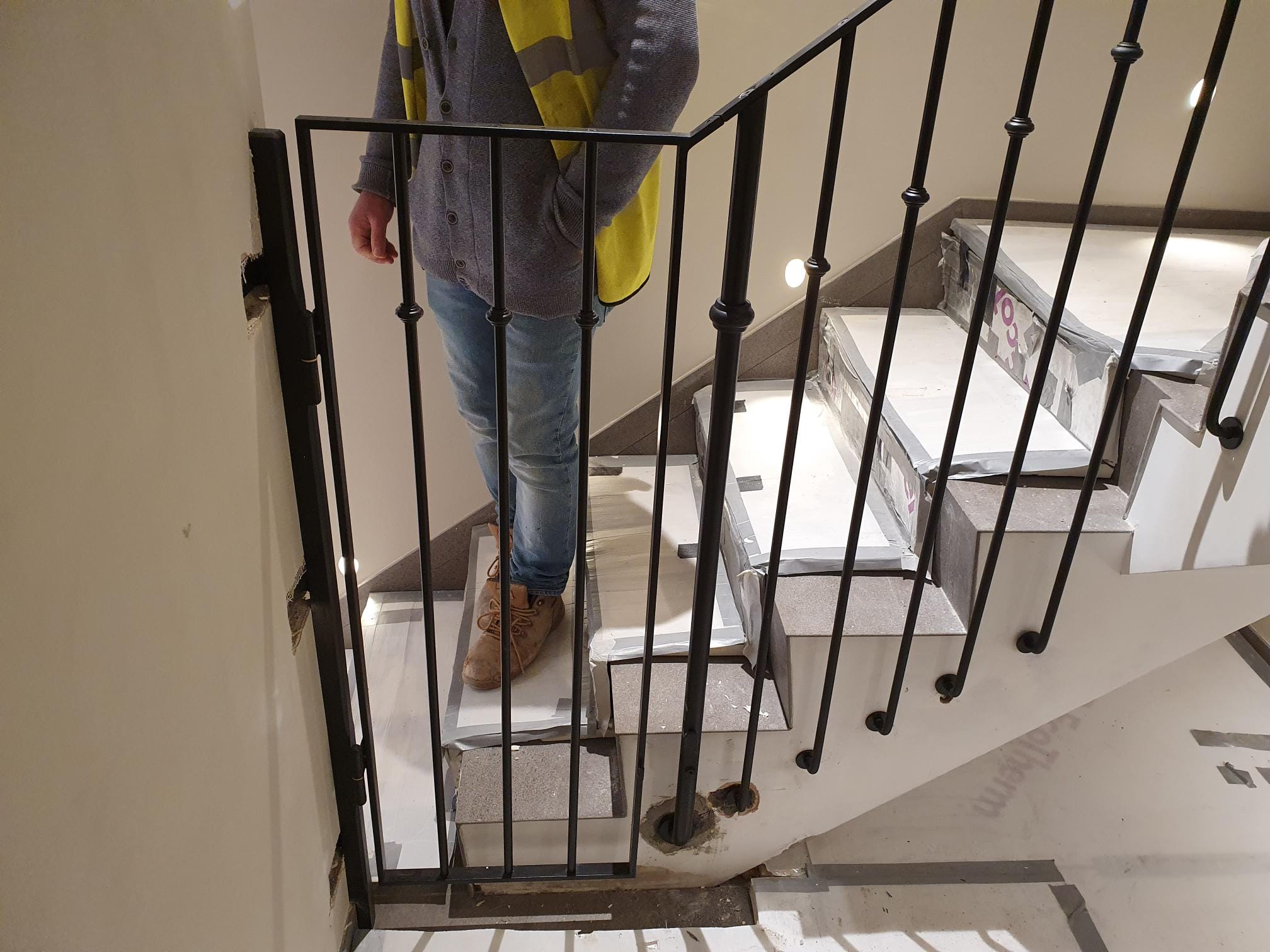 Staircase_metal_gate_cast_iron Rear staircase balustrade for large new build 3