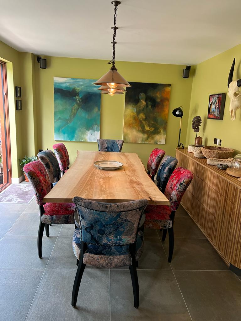 Complete modern bespoke table Duck & Rice Metal Staircase