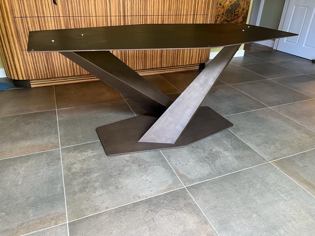 Custom made bronze patinated table base Custom made bronze patinated table base