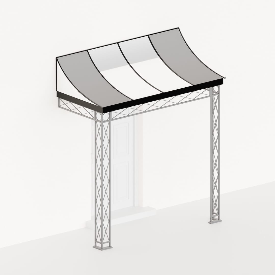Fine Iron curved, un-hipped glazing bar roof for porches and verandas