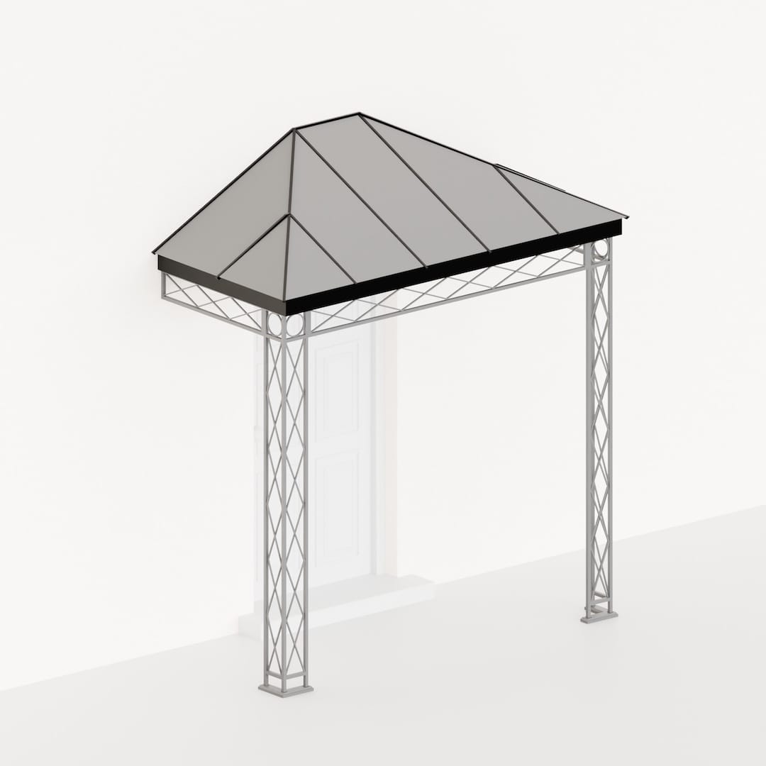 Fine Iron straight, hipped glazing bar roof for porches and verandas