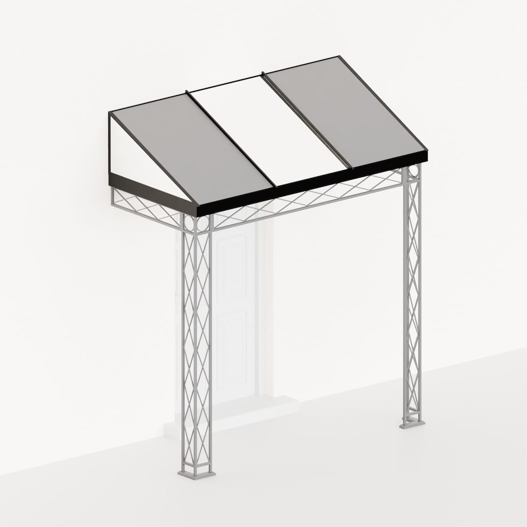 Fine Iron straight, un-hipped glazing bar roof for porches and verandas